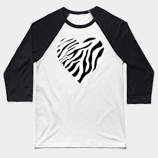 zebra heart Baseball T-Shirt